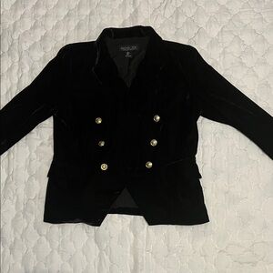 Rachel Zoe Black Velvet Blazer with Gold Buttons